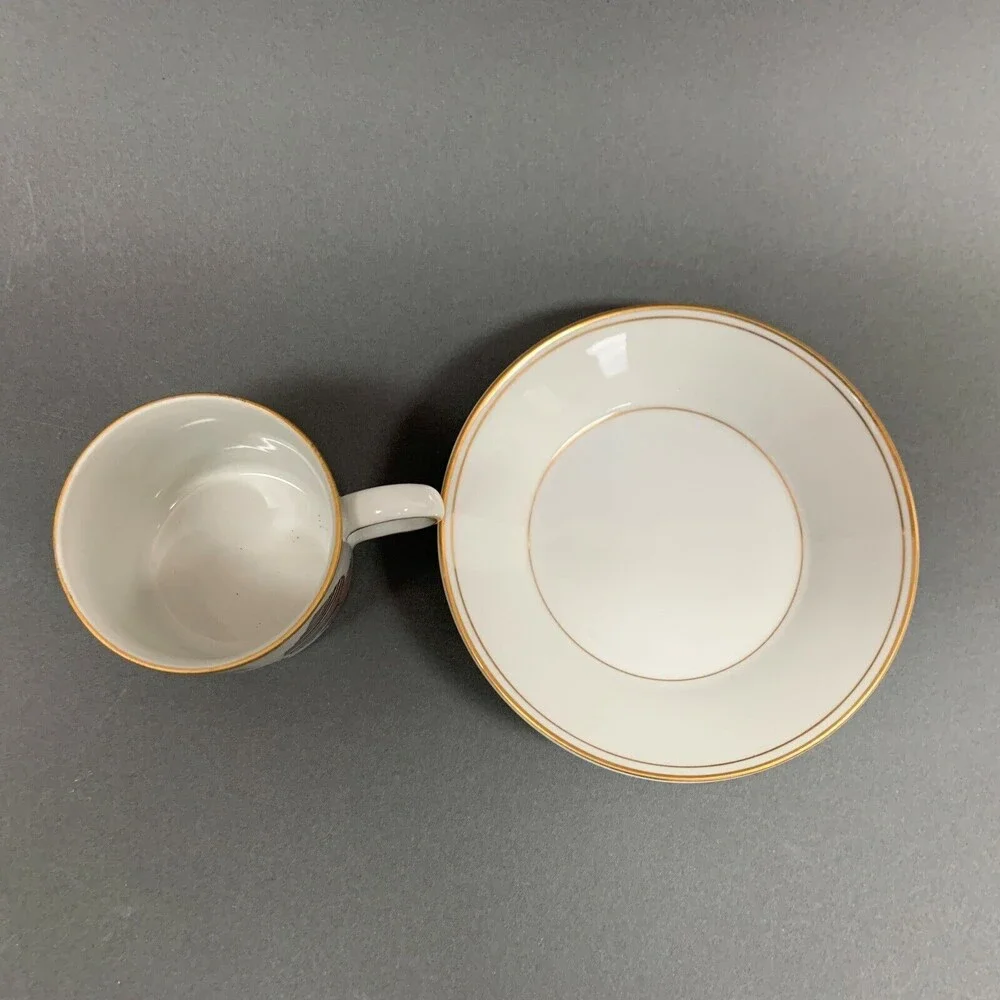 Neiman Marcus by Fitz and Floyd‎ FF Gold Trim Brown Shells Tea Cup & Saucer